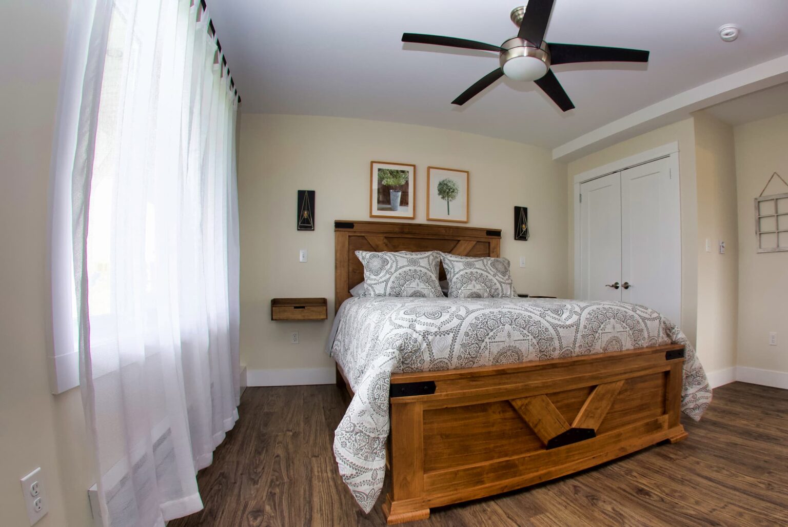 View of the bedroom at Beausoleil Vineyards Guest House